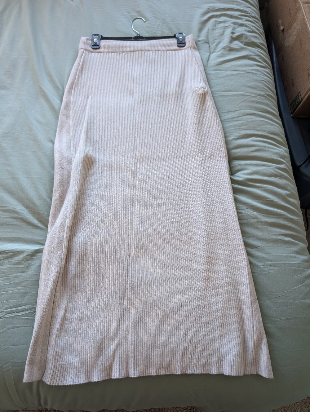 Women's Adidas Tan Midi Ribbed Skirt Size Med